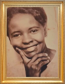 Retrato de Dona Ruth, homenageada pela cafeteria